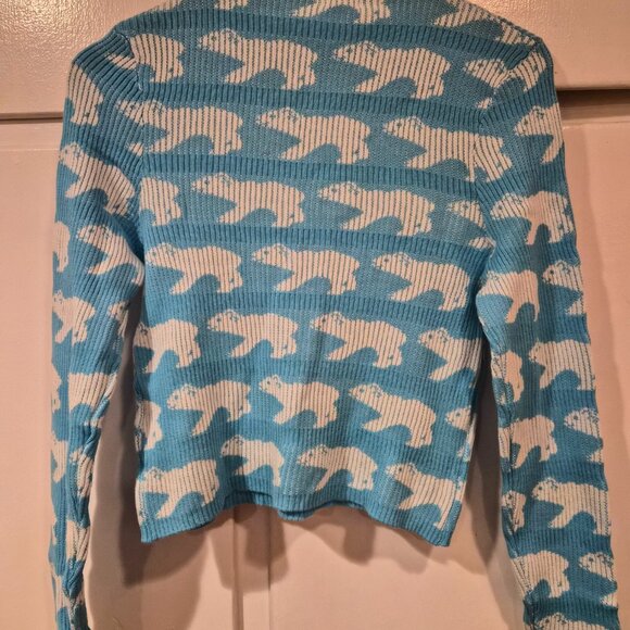 Urban Outfitters Polar Bear Graphic Knit Mock Neck Crop Sweater - Picture 2 of 4